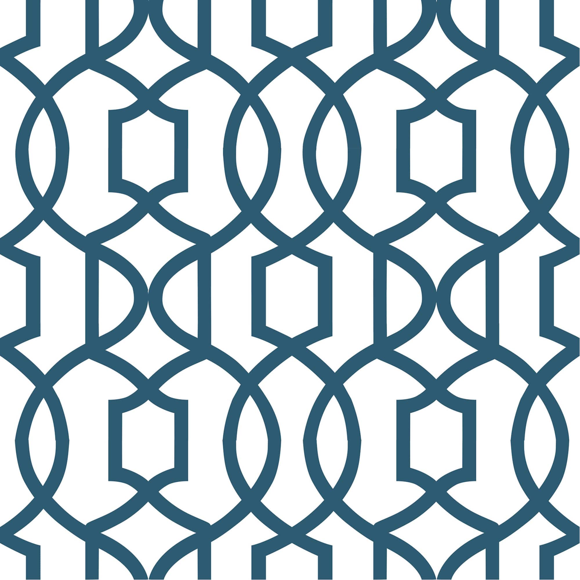NuWallpaper Navy Grand Trellis Peel & Stick Wallpaper